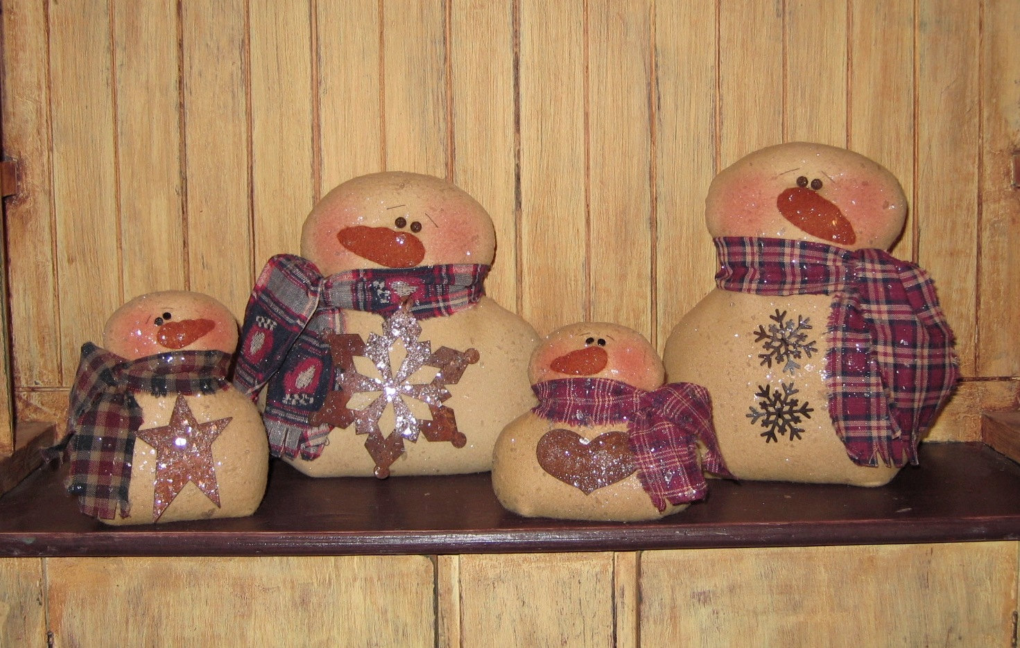 Primitive PATTERN Snowman Shelf Sitters 4 different sizes Etsy