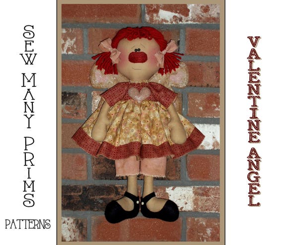 Primitive Angel PATTERN Valentine'S Day Raggedy Ann Doll Valentine.