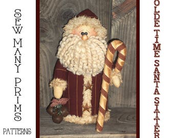 Primitive Santa PATTERN - Olde Time Santa Sitter - Sew Many Prims - instant download