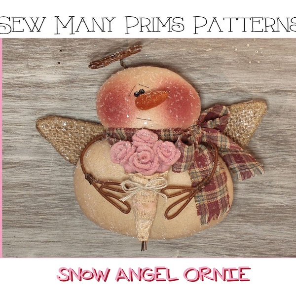 Valentine Engel Schneemann MUSTER Rosenstrauß, Ornament - Ornie - Sew Many Prims - sofort download