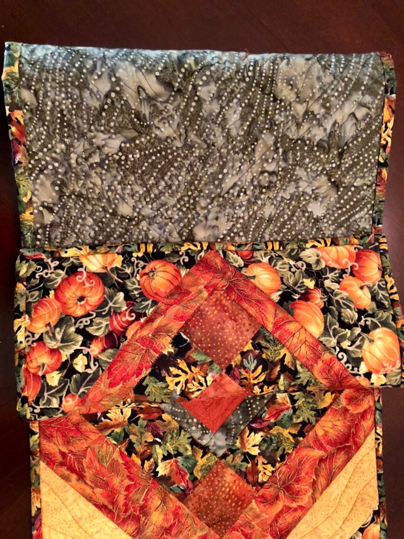 Fall Pumpkin and Leaves Table Runner Halloween, Thanksgiving, or Fall ...