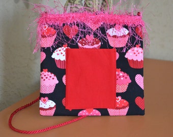 Valentine anywhere bag with fringe trim, pocket for cell phone, credit cards, make up, keys, brush-be the envy of your friends