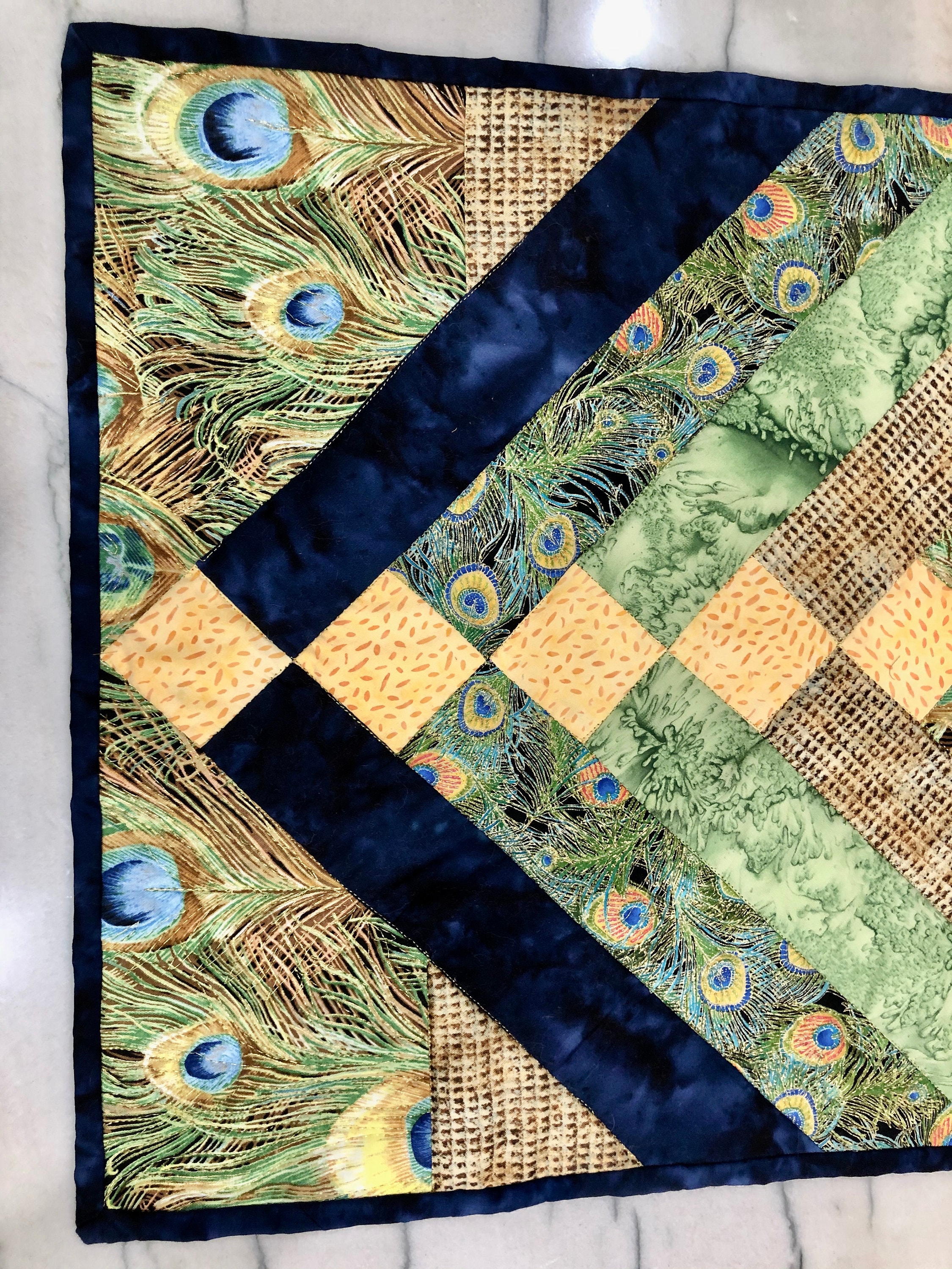 Peacock Table Runner - Etsy