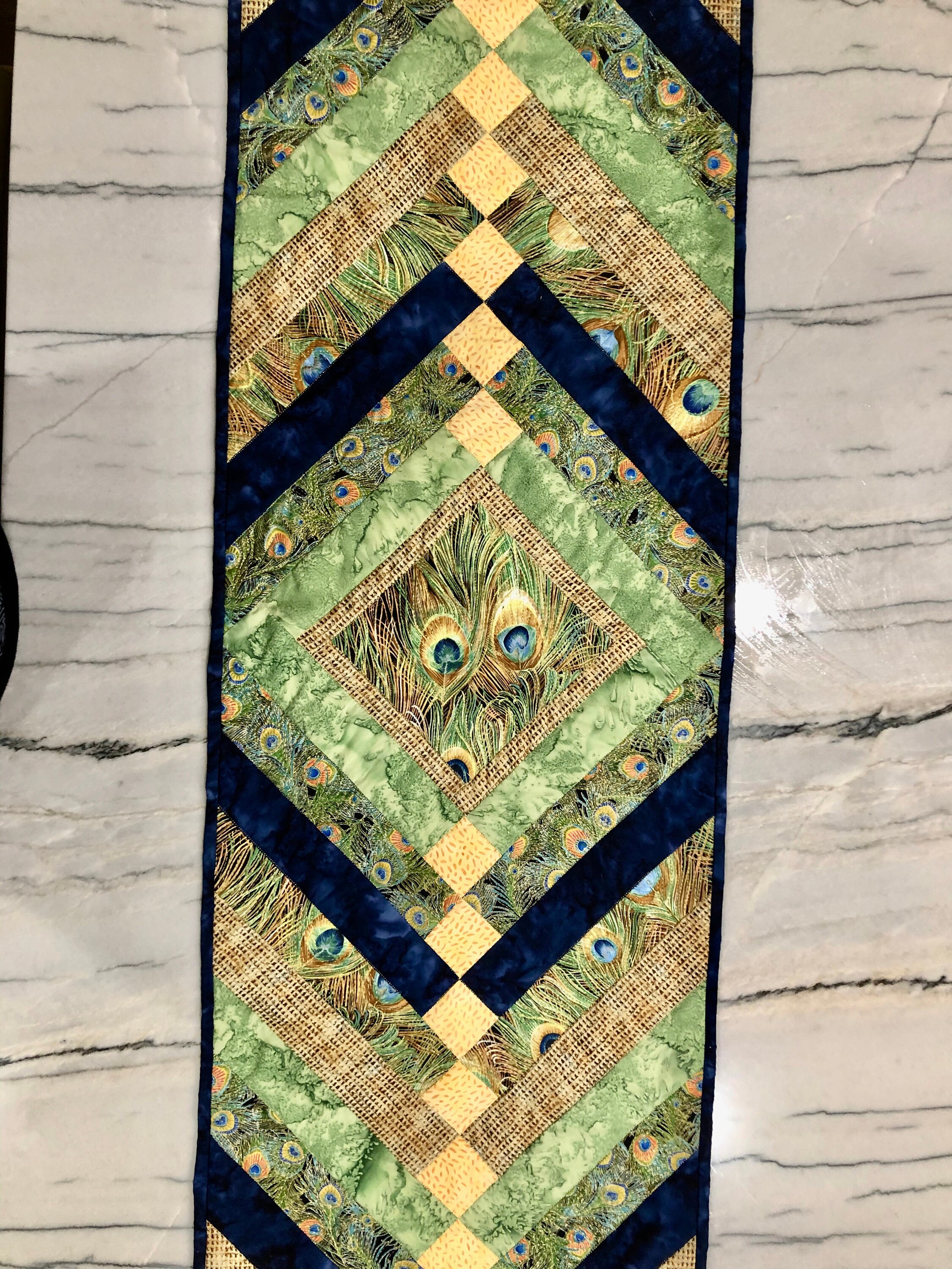Peacock Table Runner - Etsy