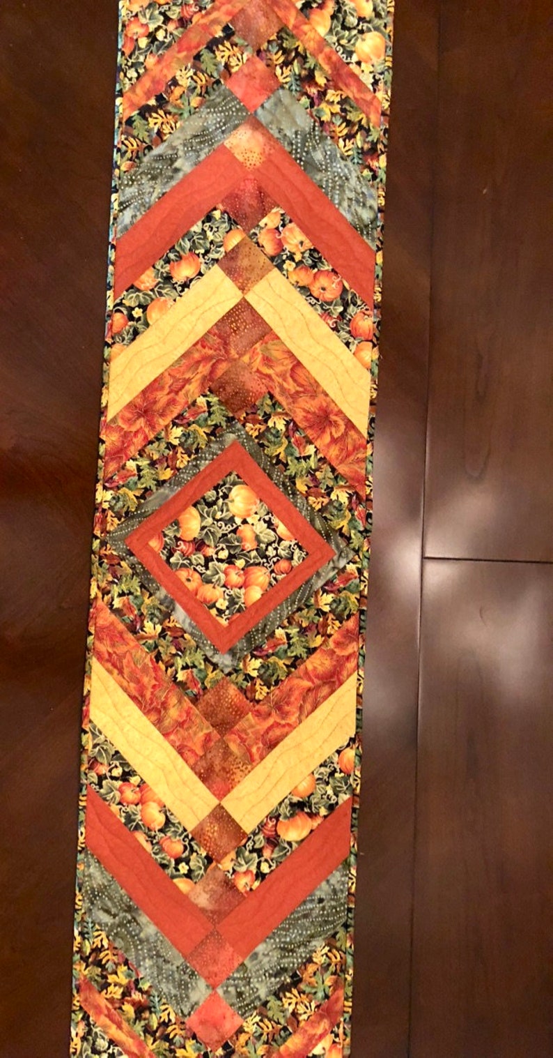 Fall Pumpkin and Leaves Table Runner - Halloween, Thanksgiving, or Fall ...