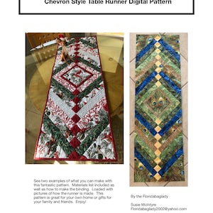 Muster Weihnachten Kardinal/Pfau Chevron Style Tischläufer