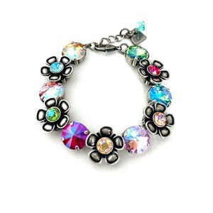 Retro Floral Genuine Austrian Crystal 12mm Bracelet