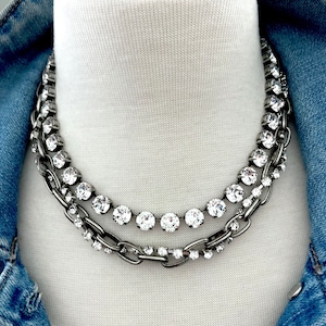 Twisted Rhinestone Chain Necklace