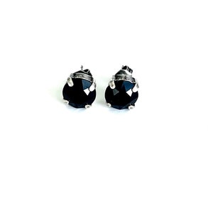 Jet Black 8mm Genuine Austrian Crystal Stud Earrings