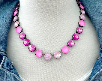 Rosa Candy • Colar com Cristal Austríaco de 12 mm