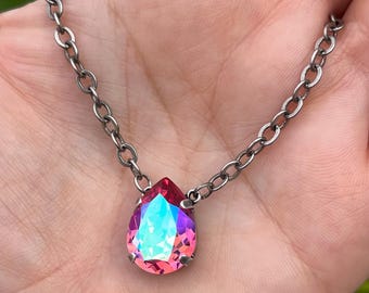 MONSTERSALE*** Rose Glacier • 18 x 13 peer echte Oostenrijkse kristalketting