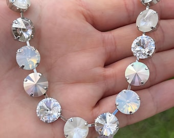 CHAMPAGNE ON ICE • 12mm Genuine Austrian Crystal Necklace