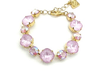 Pastel Rose & Rose AB • Pulseira de cristal austríaco genuíno de 8 mm/12 mm