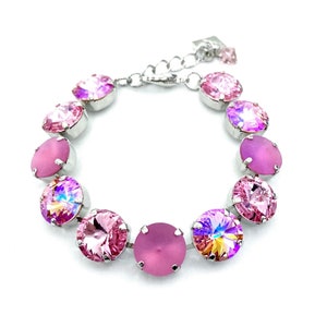 Icy Pink • 12mm Genuine Austrian Crystal Bracelet