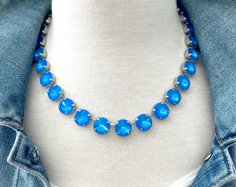 Electric Blue • Genuine Austrian Crystal 12mm Necklace