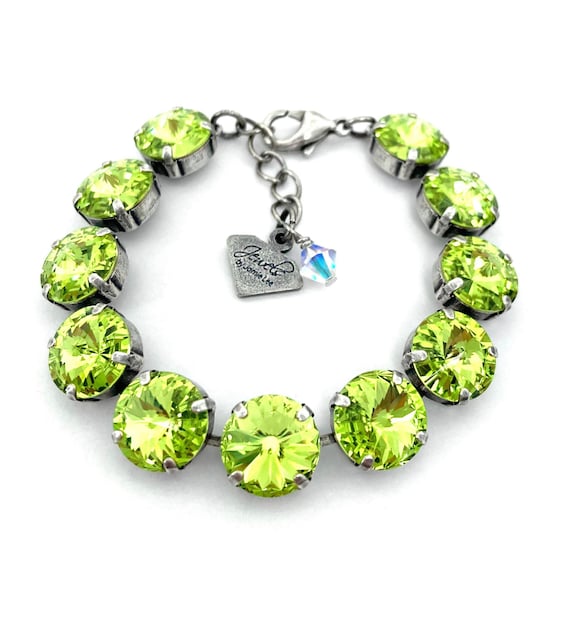 Yellow and Green Round Austrian Crystals Bracelet Yellow and Green Round Austrian Crystals Bracelet