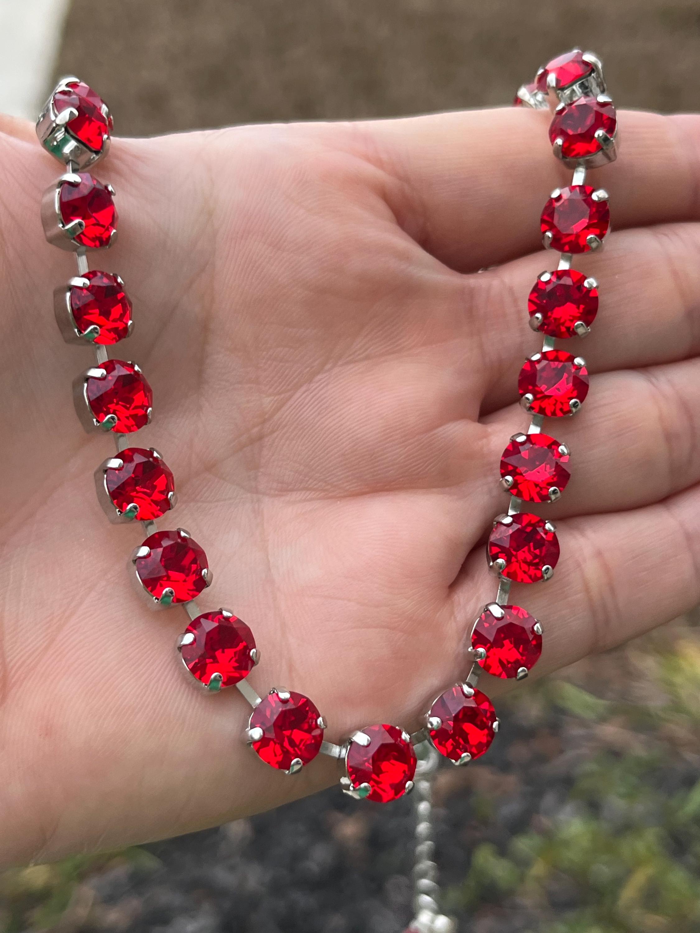 Light Siam Red 8mm Genuine Austrian Crystal Necklace - Etsy