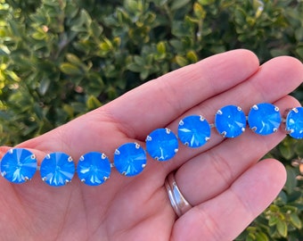 Electric Blue • 12mm Genuine Austrian Crystal Bracelet