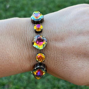 Volcano and Burnt Orange • Genuine Austrian Crystal 8mm/12mm Bracelet