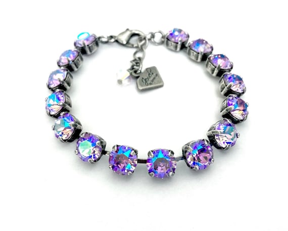 Violet Glacier 8mm Genuine Austrian Crystal Bracelet Etsy UK