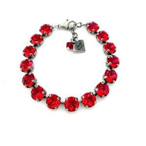 Ruby Slippers • 8mm Genuine Austrian Crystal Bracelet • Red