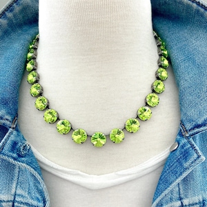 Candy Apple • 12mm Genuine Austrian Crystal Necklace • Green