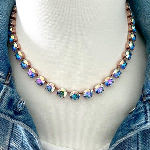 Aqua Transmission 8mm Genuine Austrian Crystal Necklace