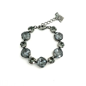 Dark Grey Ignite & Black Diamond • Genuine Austrian Crystal 8mm/12mm Bracelet