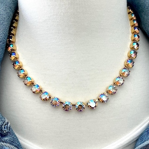 Honey Shimmer 8mm Genuine Austrian Crystal Necklace