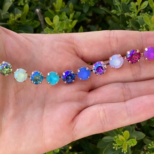 Popsicle Party • 8mm Genuine Austrian Crystal Bracelet • Mix of Rainbow Glaciers & Mattes
