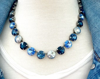 Deja Blue • Genuine Austrian Crystal 12mm Necklace
