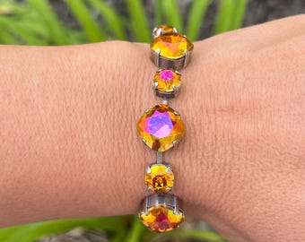 Rosa Astral • Pulseira com Cristal Genuíno de 8 mm/12 mm