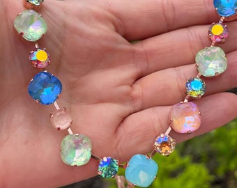 SAMPLE SALE*** Multi Mix • Genuine Austrian Crystal 8mm/12mm Necklace