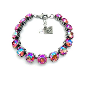 Padparadscha Glacier • 8mm Genuine Austrian Crystal Bracelet