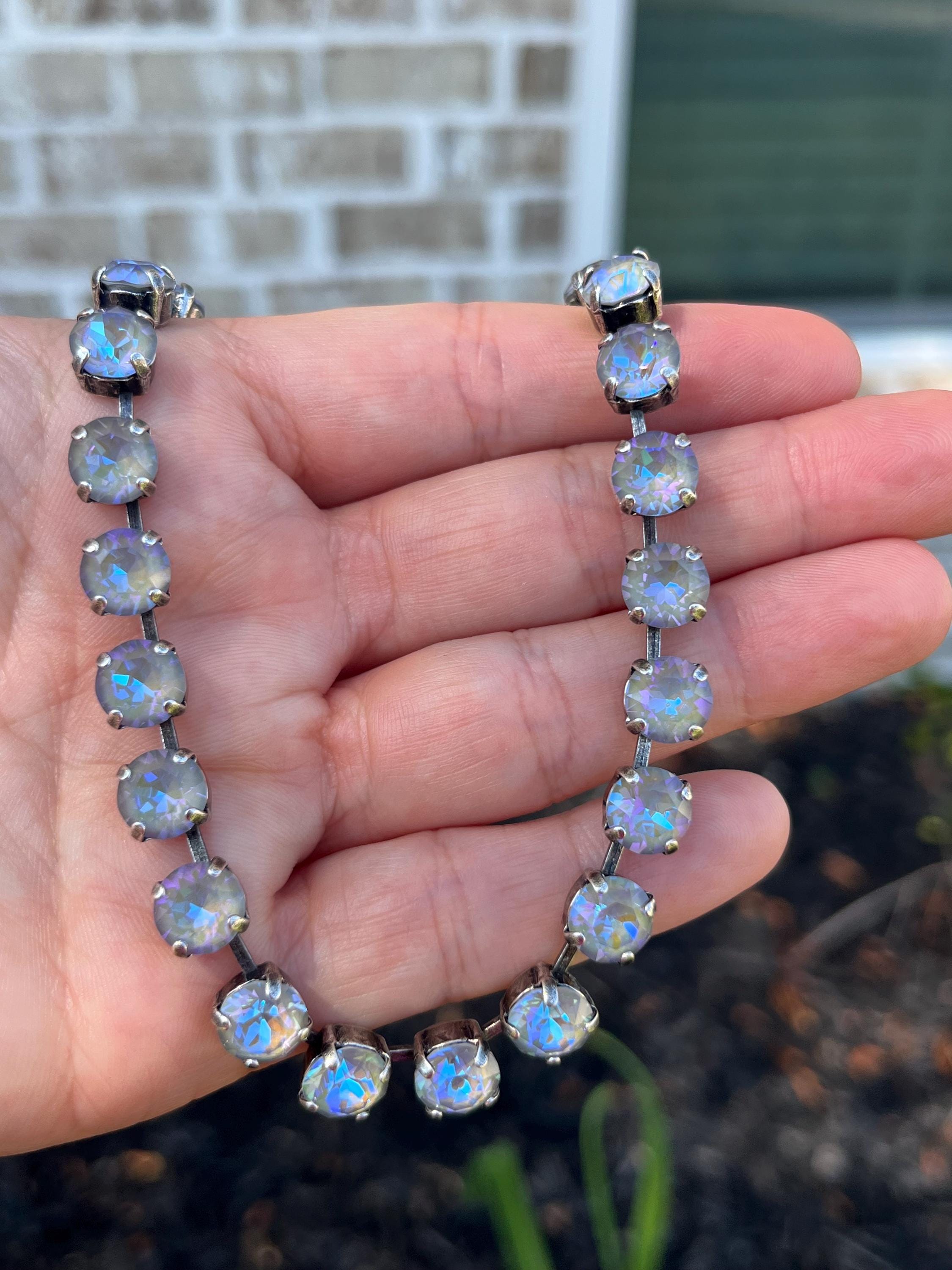 Serene Gray Delite • 8mm Genuine Austrian Crystal Necklace - Etsy