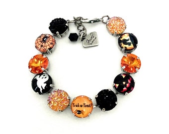 Spooktacular Sparkle Halloween Bracelet • 12mm Genuine Austrian Crystal Bracelet