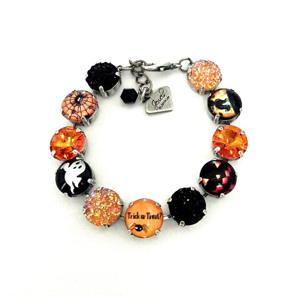 Spooktacular Sparkle Halloween Bracelet • 12mm Genuine Austrian Crystal Bracelet