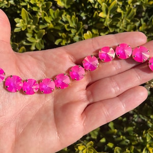 Electric Pink AB • 12mm Genuine Austrian Crystal Bracelet