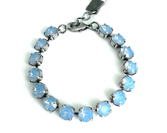 Blue Opal • 8mm Genuine Austrian Crystal Bracelet