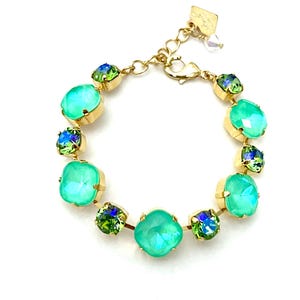 Peridot Glacier & Green Glow • Genuine Austrian Crystal 8mm/12mm Bracelet