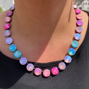 Cotton Candy • 12mm Genuine Austrian Crystal Necklace