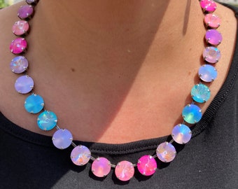 Cotton Candy • 12mm Genuine Austrian Crystal Necklace
