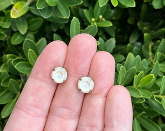 Ivory Cream DeLite 8mm Genuine Austrian Crystal Stud Earrings