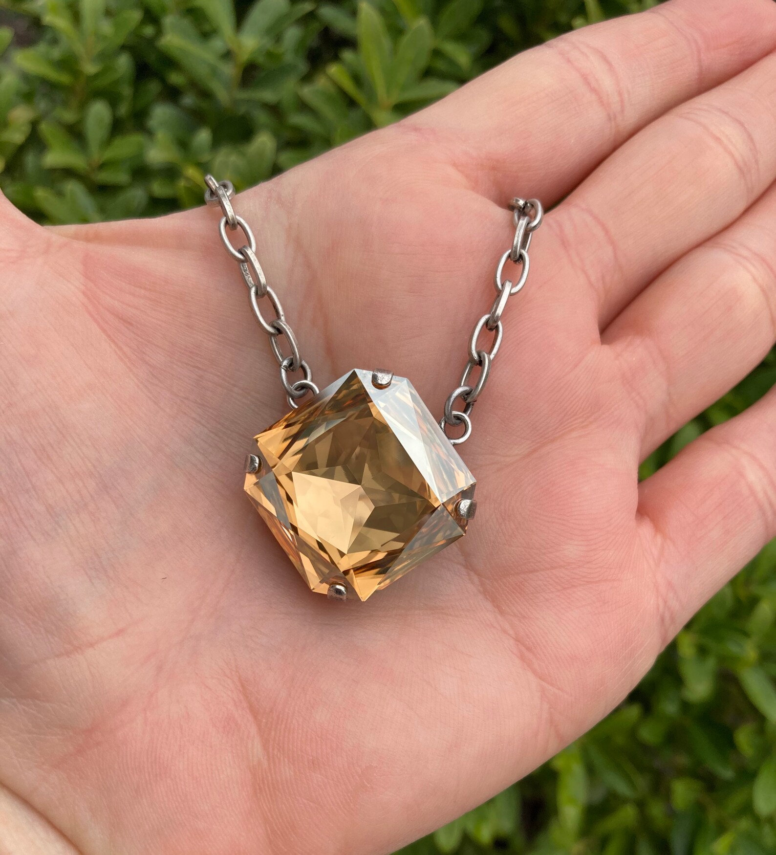 45 OffLarge Octagon 23mm Swarovski Crystal Necklace Etsy