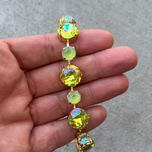 Green Glimmer • Genuine Austrian Crystal 8mm/12mm Bracelet