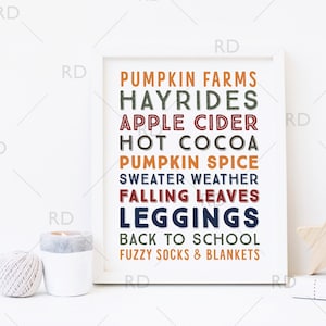 Fall Subway Typography Word Art - PRINTABLE Wall Art / Fall Words Printable / Fall Autumn Print / Fall Autumn Subway Art / Autumn Printable