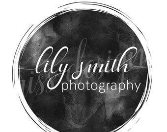 Premade Small Business Logo - Premade Etsy Business Logo / Watercolor Effect Circle / Calligraphy logo for your business / You choose colors