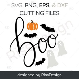 Boo - with pumpkin, bats and ghosts - CLIPART / SVG, png, eps and dxf cuttable files / cutting files / Fall themed / Halloween SVG