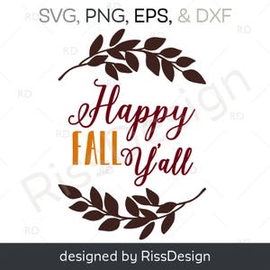Happy Fall Y'all CLIPART / SVG, PNG, eps and dxf cuttable files / cutting files / Fall themed cutting file / Fall Yall clipart / Fall Yall image 1