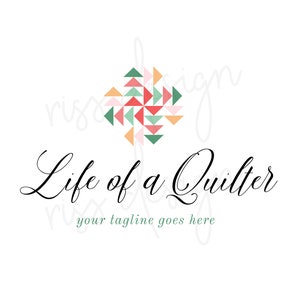 Premade Logo for Small Business - Premade Quilting Business Logo / You choose colors / Quilt logo for your quilting business / Quilter logo